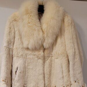 Real fox and rabbit fur